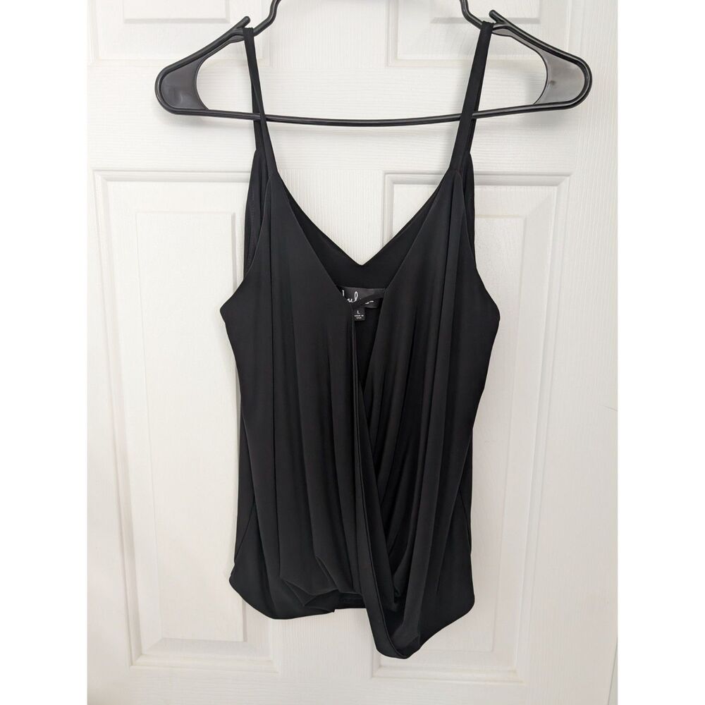 Lulus Loops-y Daisy Black Surplice Wrap Top - Size L